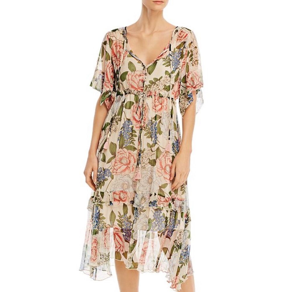 NWT Jade by Johnny Was Marion Mixed Floral Midi Dress Sz M - Picture 8 of 8